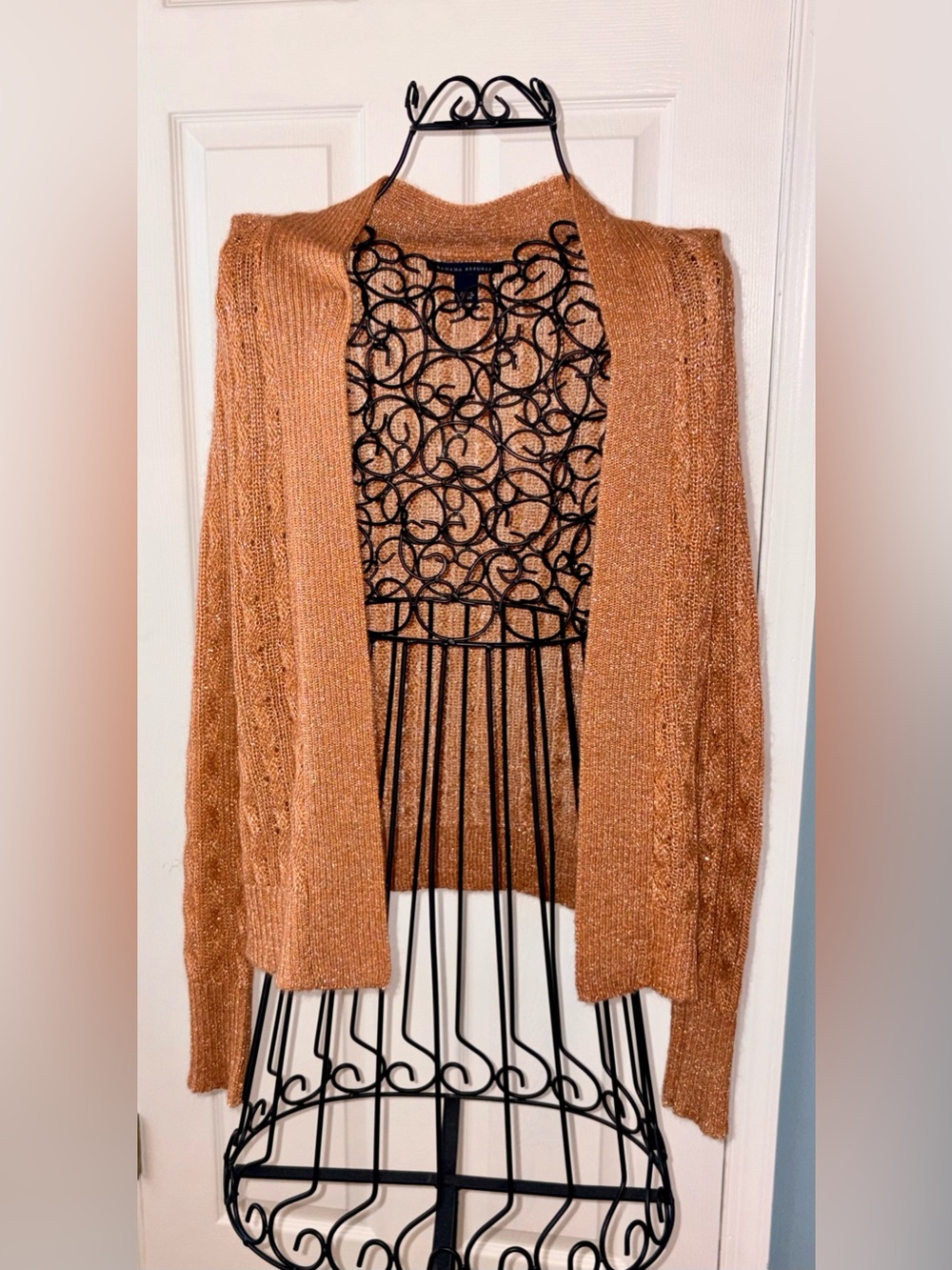 Banana Republic Open Front Copper/Metallic  Knit Cardigan Sweater - Women